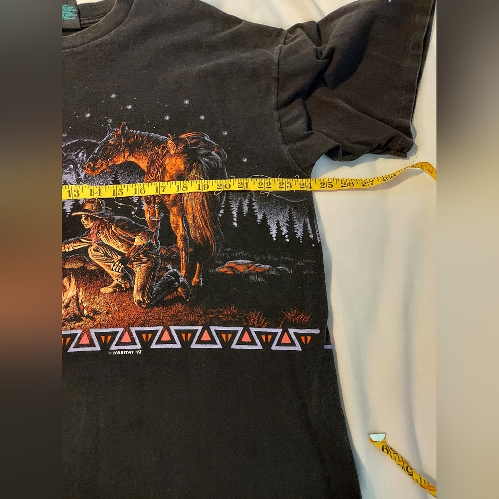 VTG 1992 Habitat Nebraska Cowboy Campfire T-Shirt XL AOP Single Stitch - Picture 6 of 11